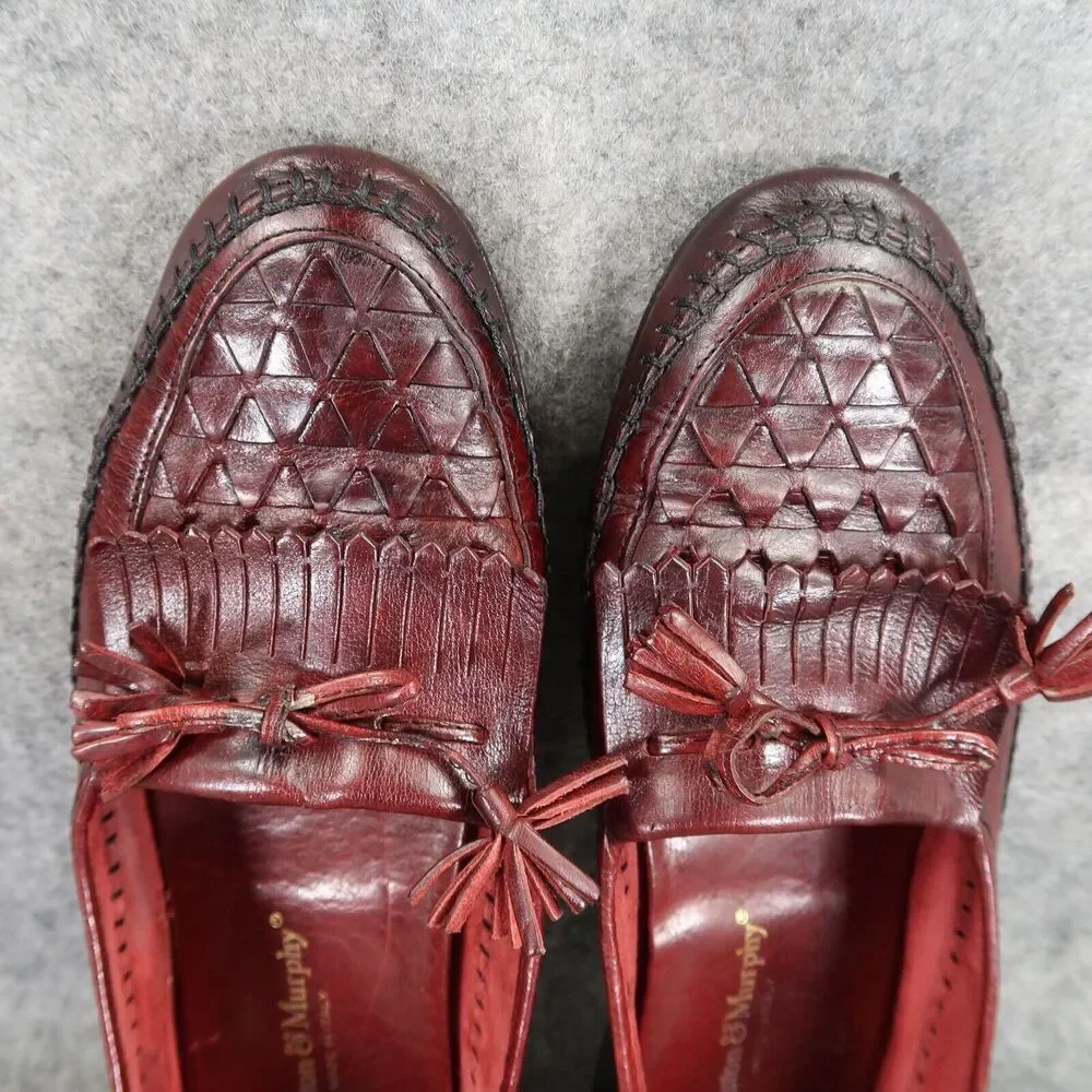 Johnston & Murphy Shoes Mens 8 Tassel Loafer Leather Woven Classic Dress Kiltie